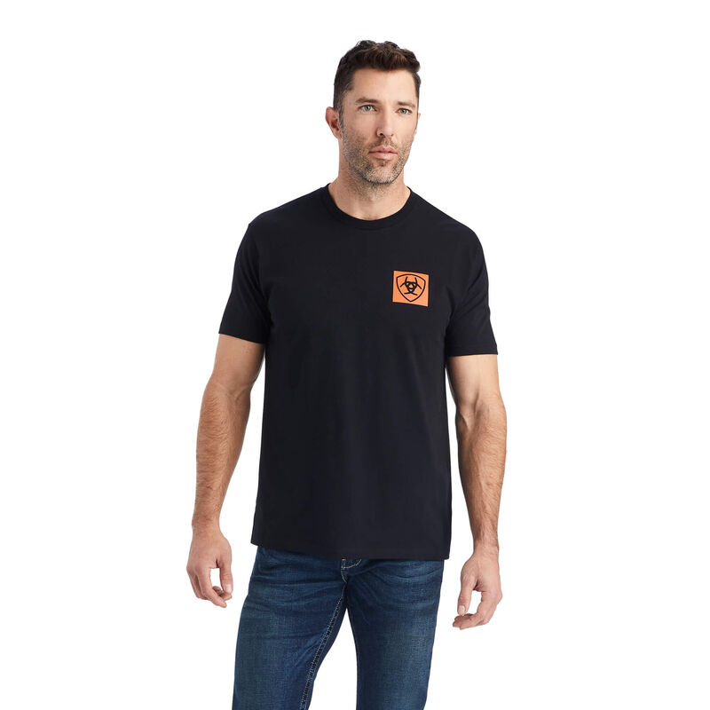 Camisetas Ariat Linear Octane Negras Hombre - Chile 495-GPZJIU